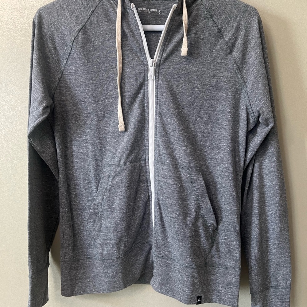 American Giant Women’s  Lightweight Full Zip Hoodie Gray NWOT Small Made In USA